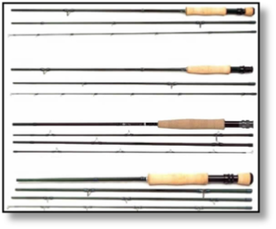 A selection of fly fishing rods