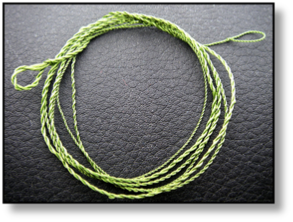 A furled fly fishing leader